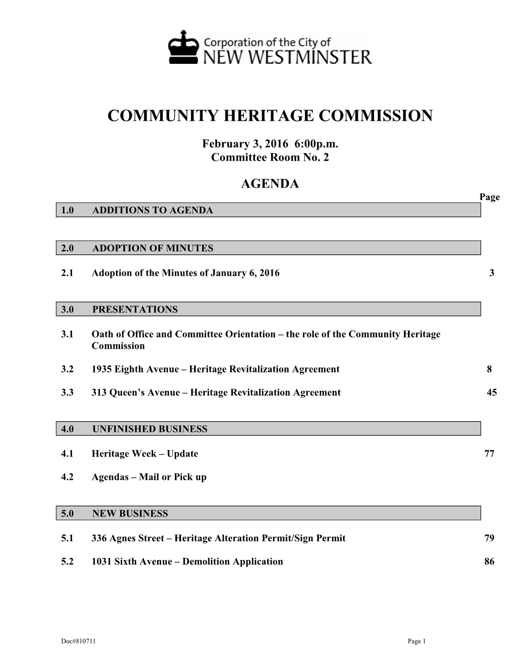 Community Heritage Commission