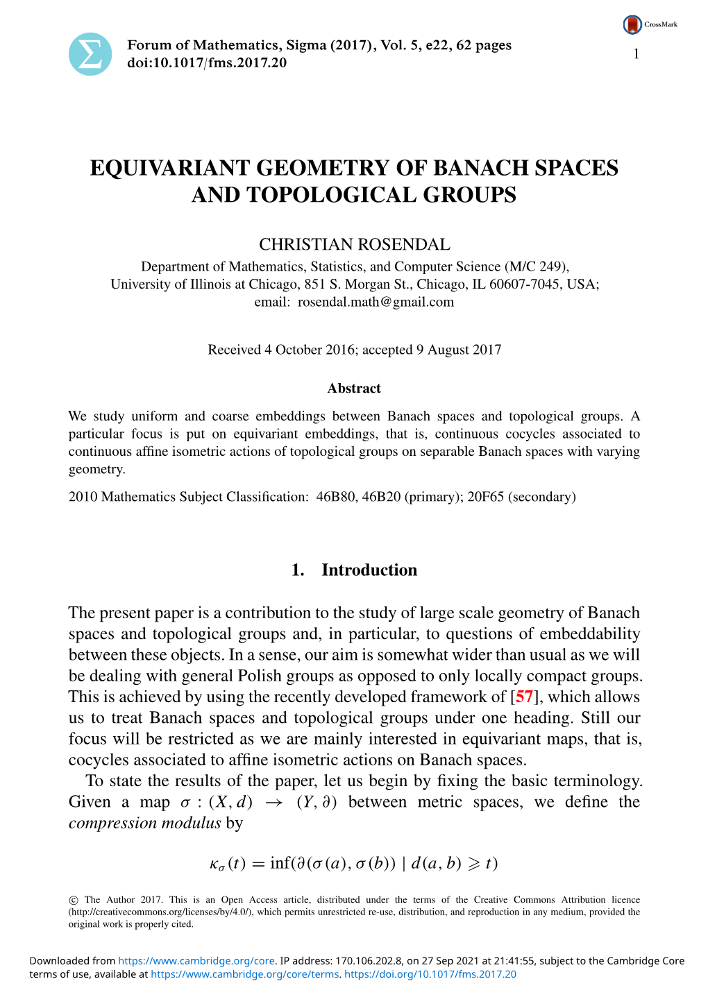 Equivariant Geometry of Banach Spaces and Topological Groups