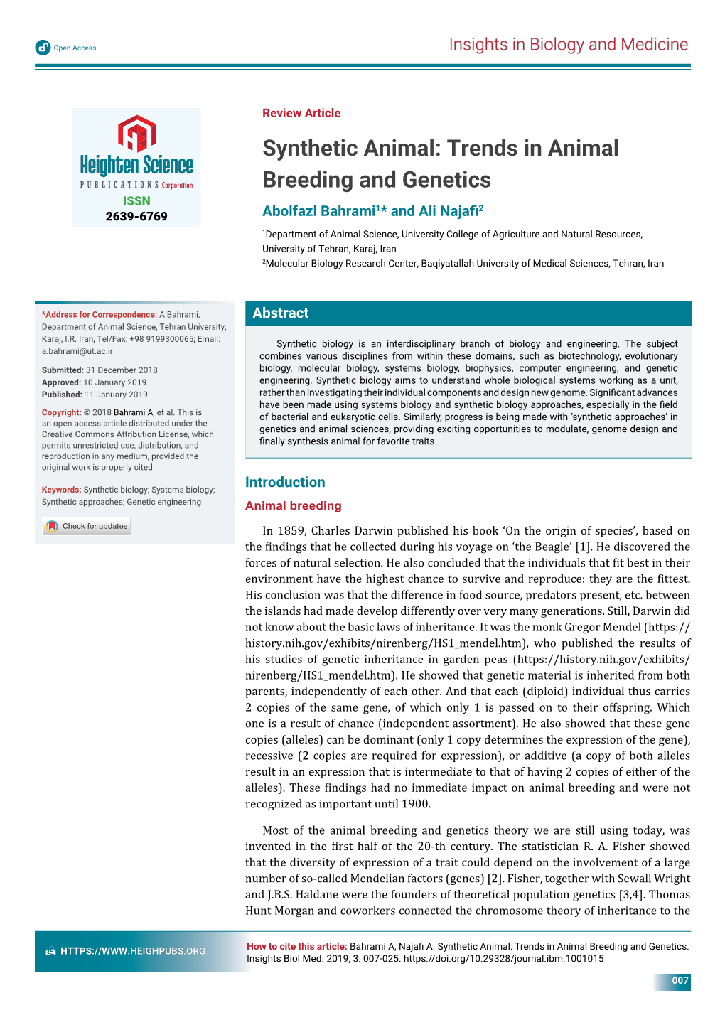 Synthetic Animal: Trends in Animal Breeding and Genetics