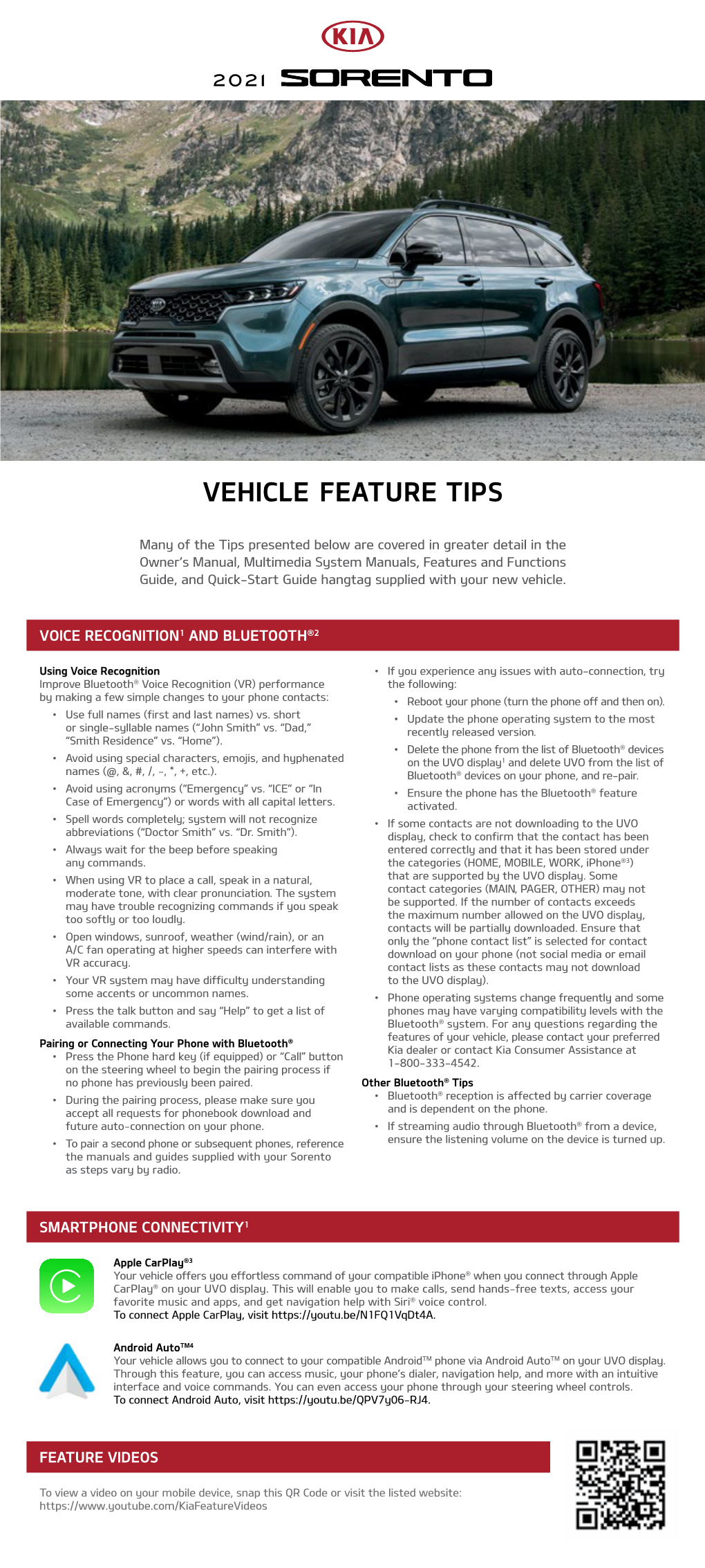 2021 Kia Sorento Vehicle Feature Tips