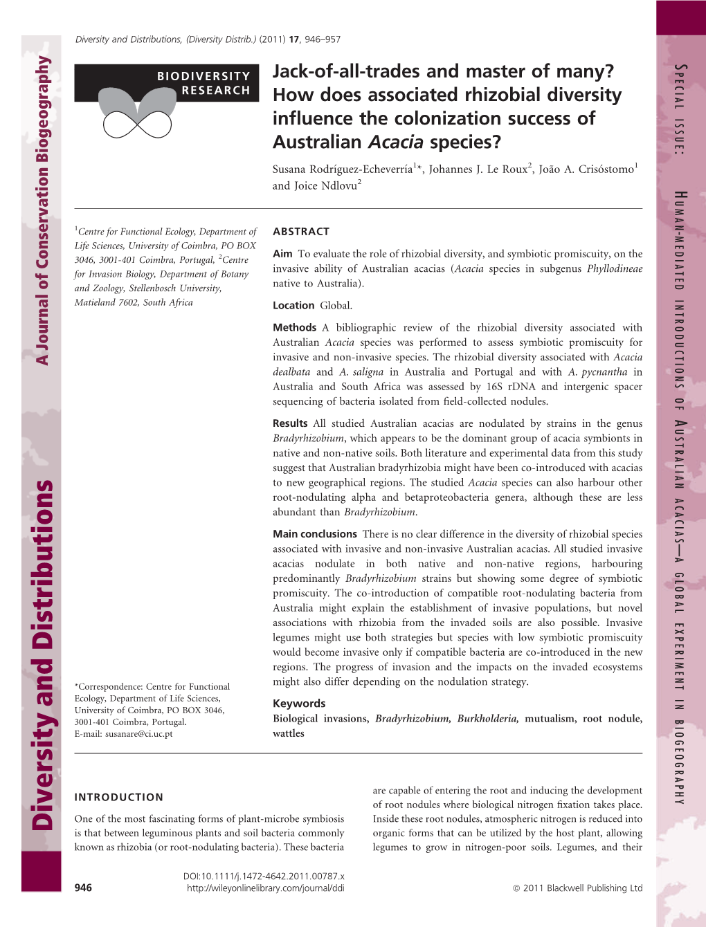 How Does Associated Rhizobial Diversity Inﬂuence the Colonization Success Of