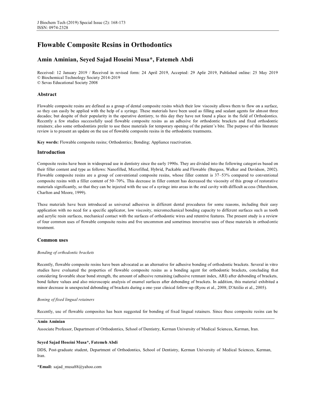 Flowable Composite Resins in Orthodontics