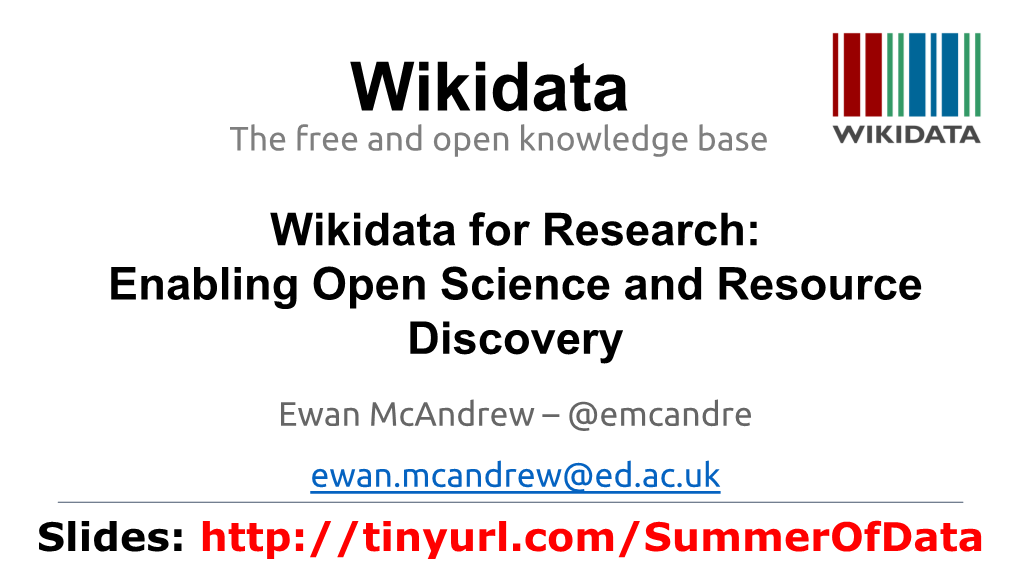 Wikidata the Free and Open Knowledge Base