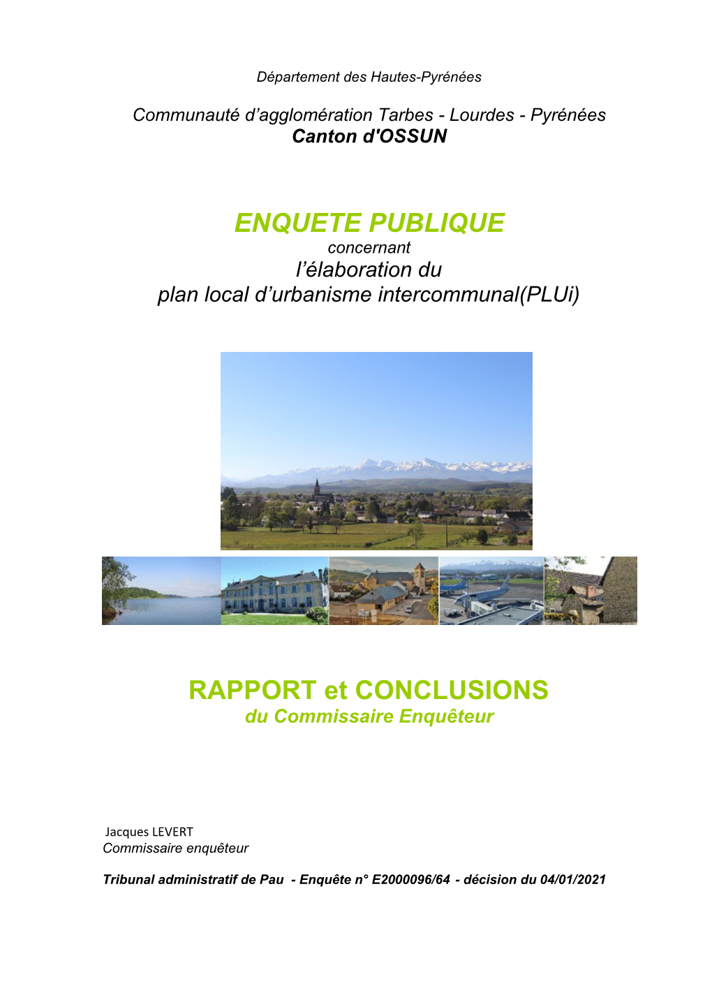 ENQUETE PUBLIQUE RAPPORT Et CONCLUSIONS