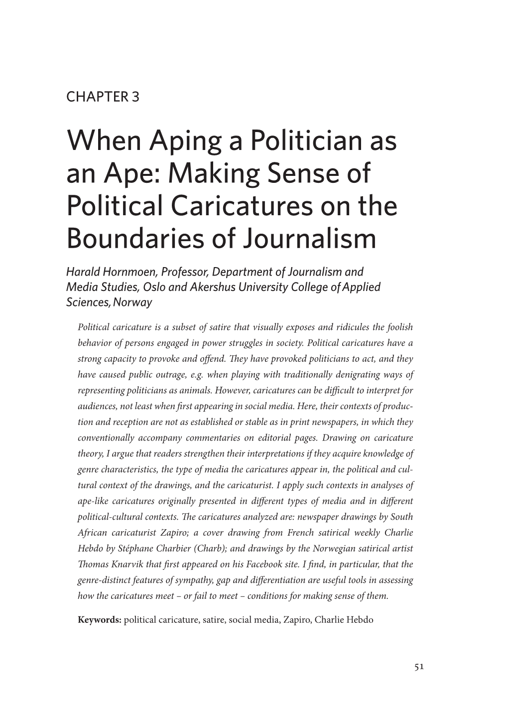 When Aping a Politician As an Ape: Making Sense of Political