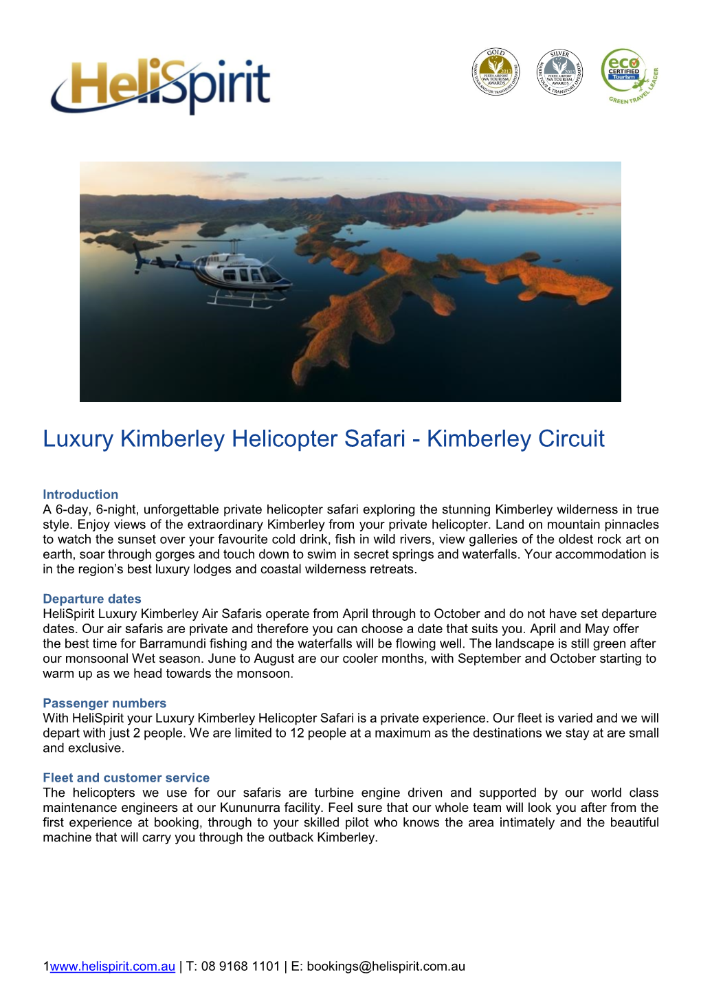 Luxury Kimberley Helicopter Safari - Kimberley Circuit