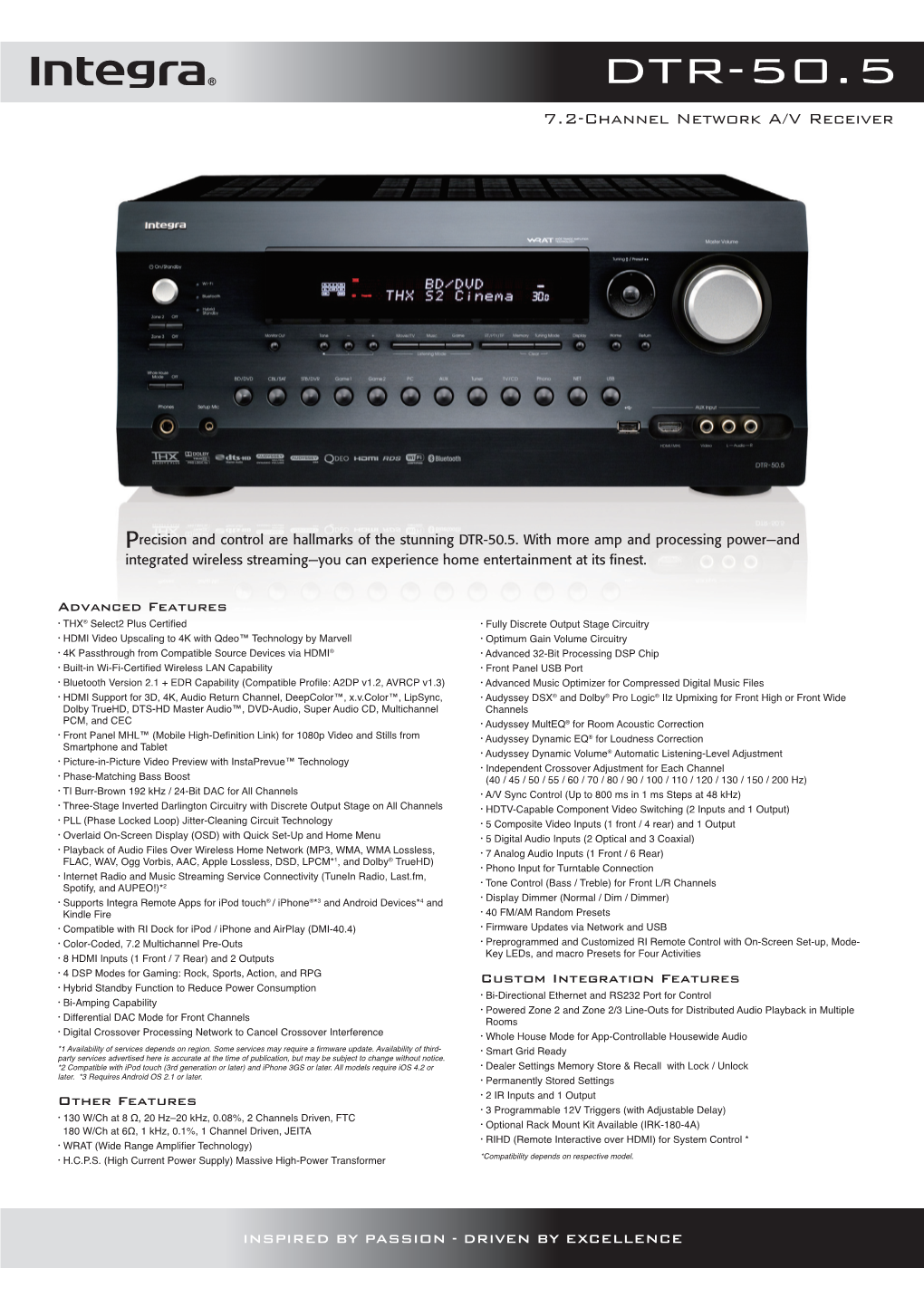 DTR-50.5 7.2-Channel Network A/V Receiver