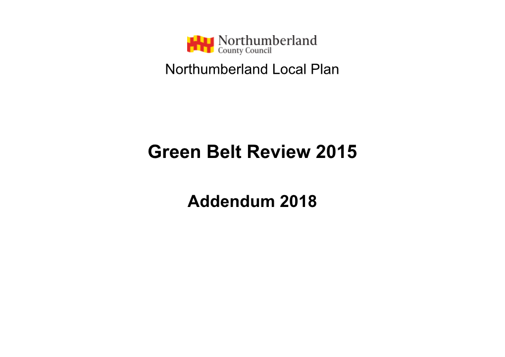 Green Belt Review (2015) and Addendum