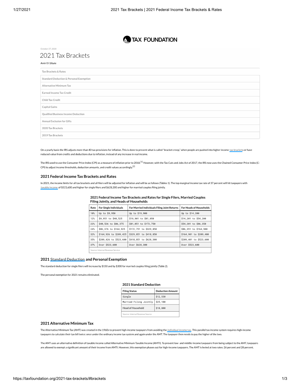 2021 Tax Brackets | 2021 Federal Income Tax Brackets & Rates