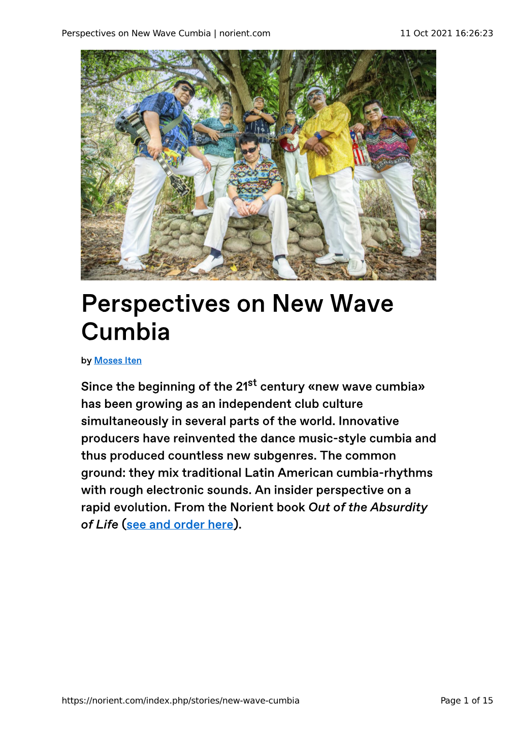 Perspectives on New Wave Cumbia | Norient.Com 11 Oct 2021 16:26:23