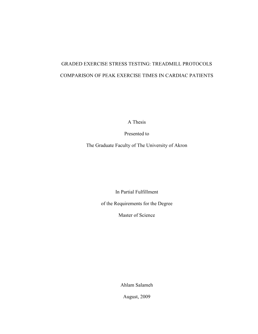 Graded Exercise Stress Testing: Treadmill Protocols