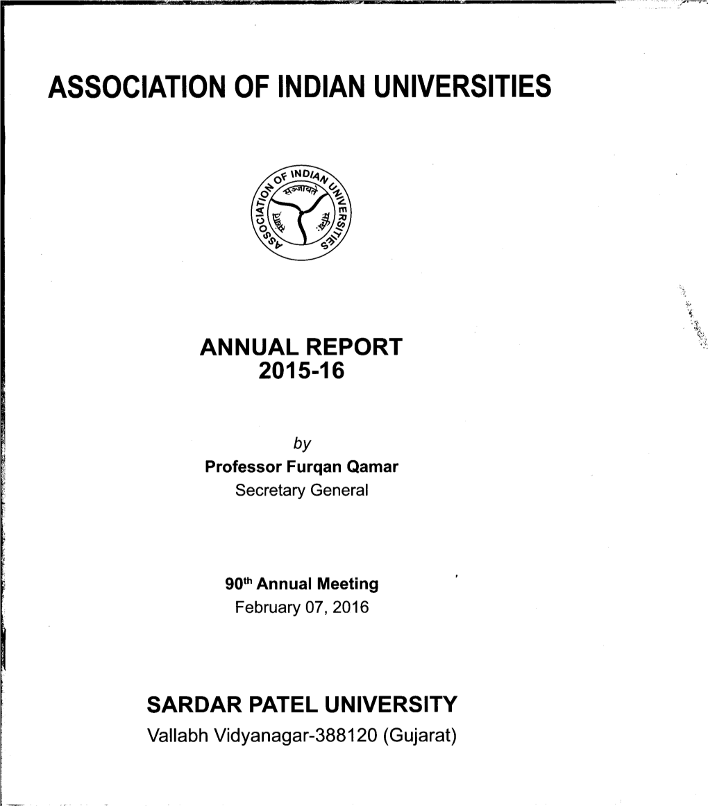 Association of Indian Universities Annual Report 2015-16