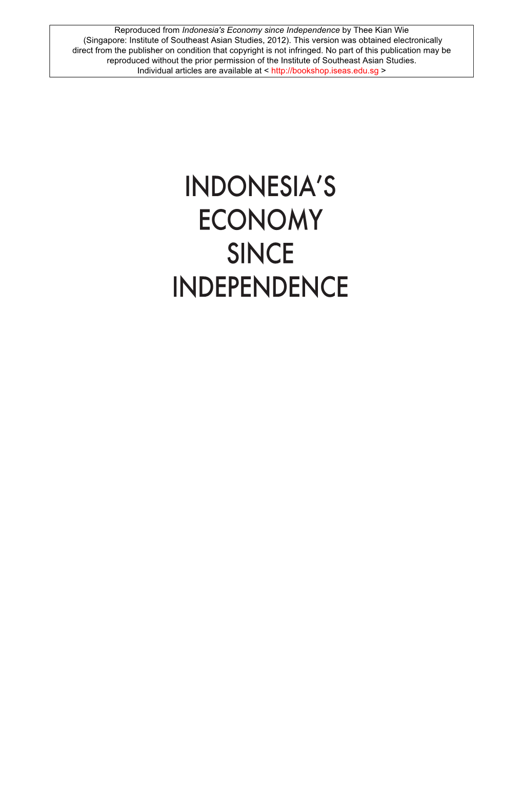 Indonesia's Economy Since Independence