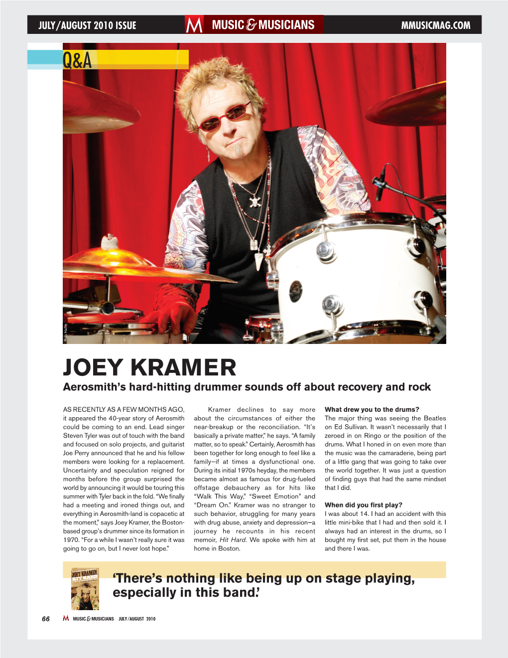 JOEY KRAMER Aerosmith’S Hard-Hitting Drummer Sounds Off About Recovery and Rock