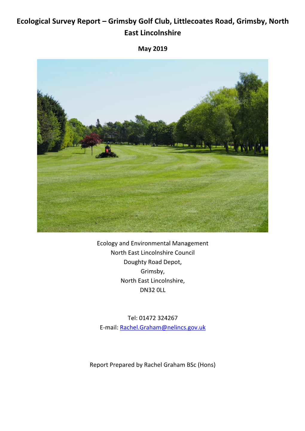 Ecological Survey Report – Grimsby Golf Club, Littlecoates Road, Grimsby, North East Lincolnshire