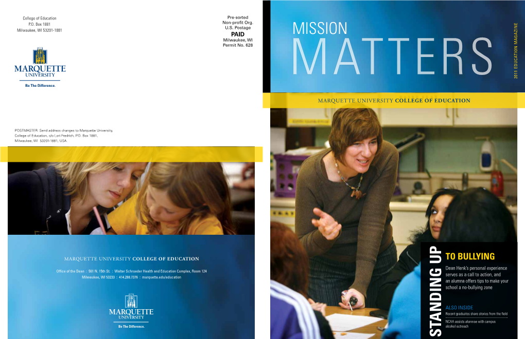College of Education Mission Matters Magazine
