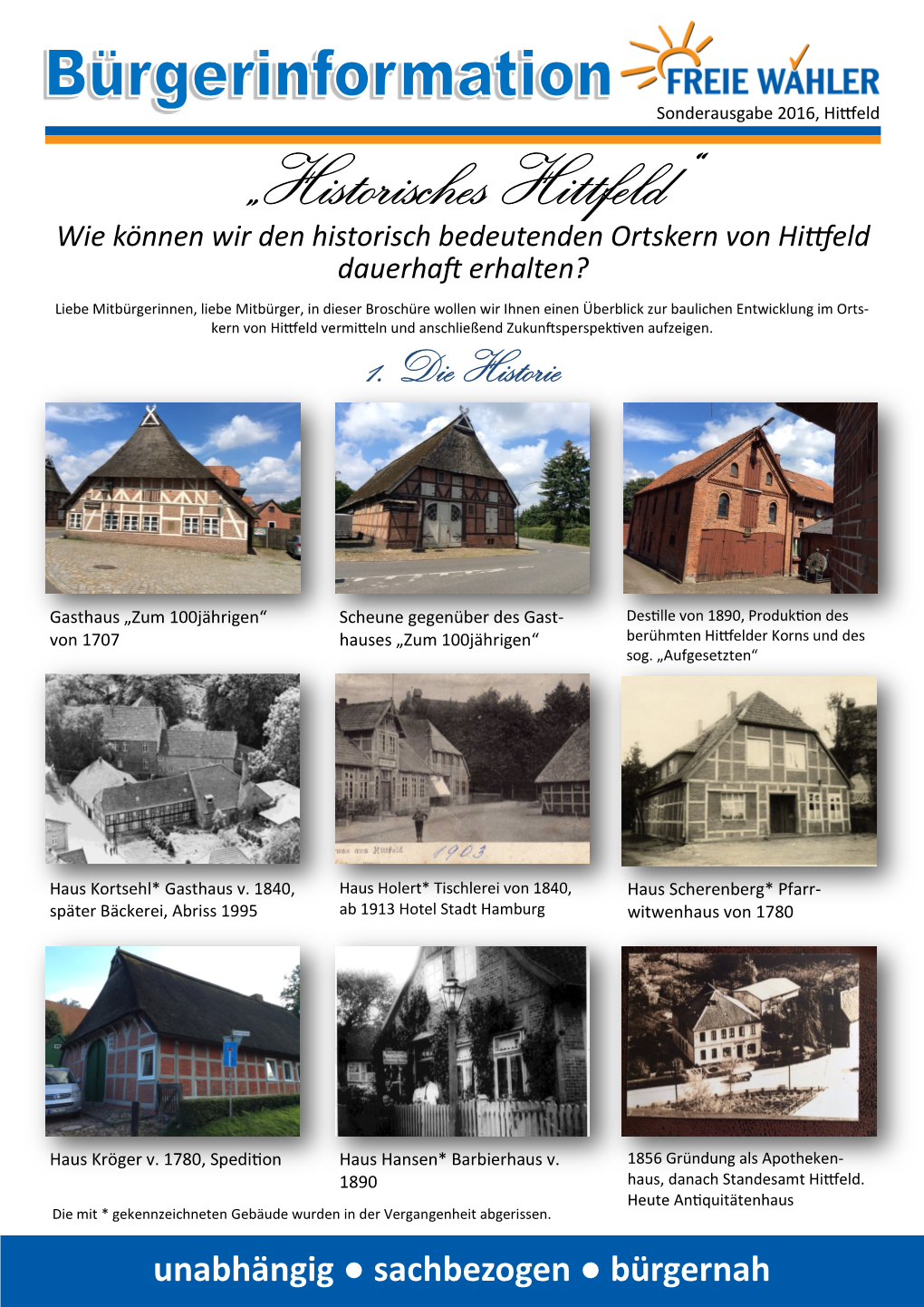 „Historisches Hittfeld“ Wie Können Wir Den Historisch Bedeutenden Ortskern Von Hittfeld Dauerhaft Erhalten?