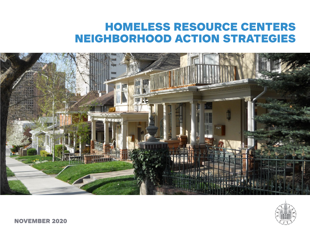 Homeless Resource Centers Neighborhood Action Strategies