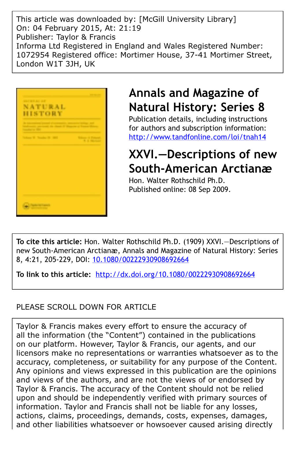 Series 8 XXVI.—Descriptions of New South-American Arctianæ