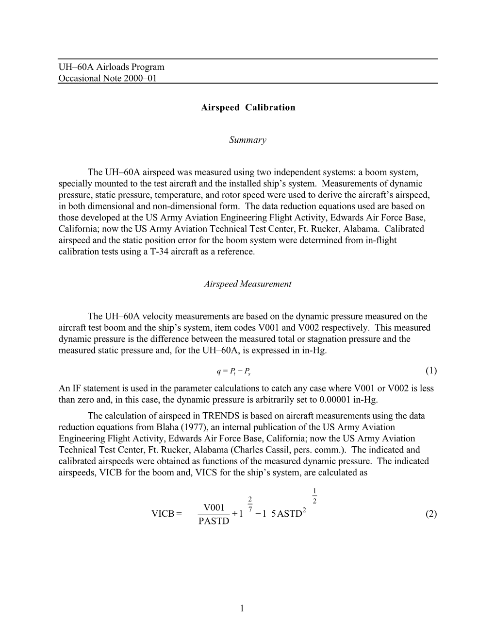 ON 2000-01: Airspeed Calibration