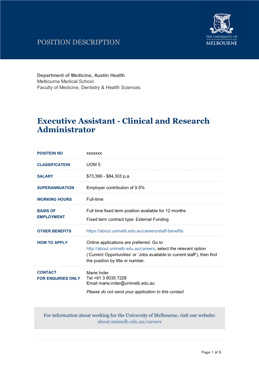 Executive Assistant - Clinical and Research Administrator