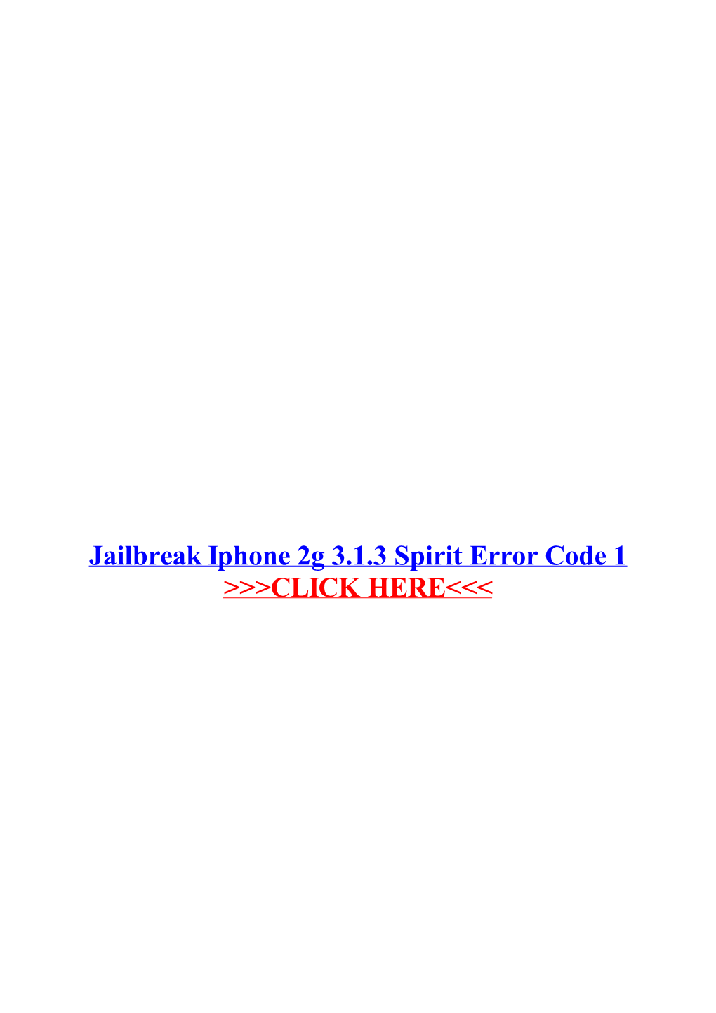 Jailbreak Iphone 2G 3.1.3 Spirit Error Code 1