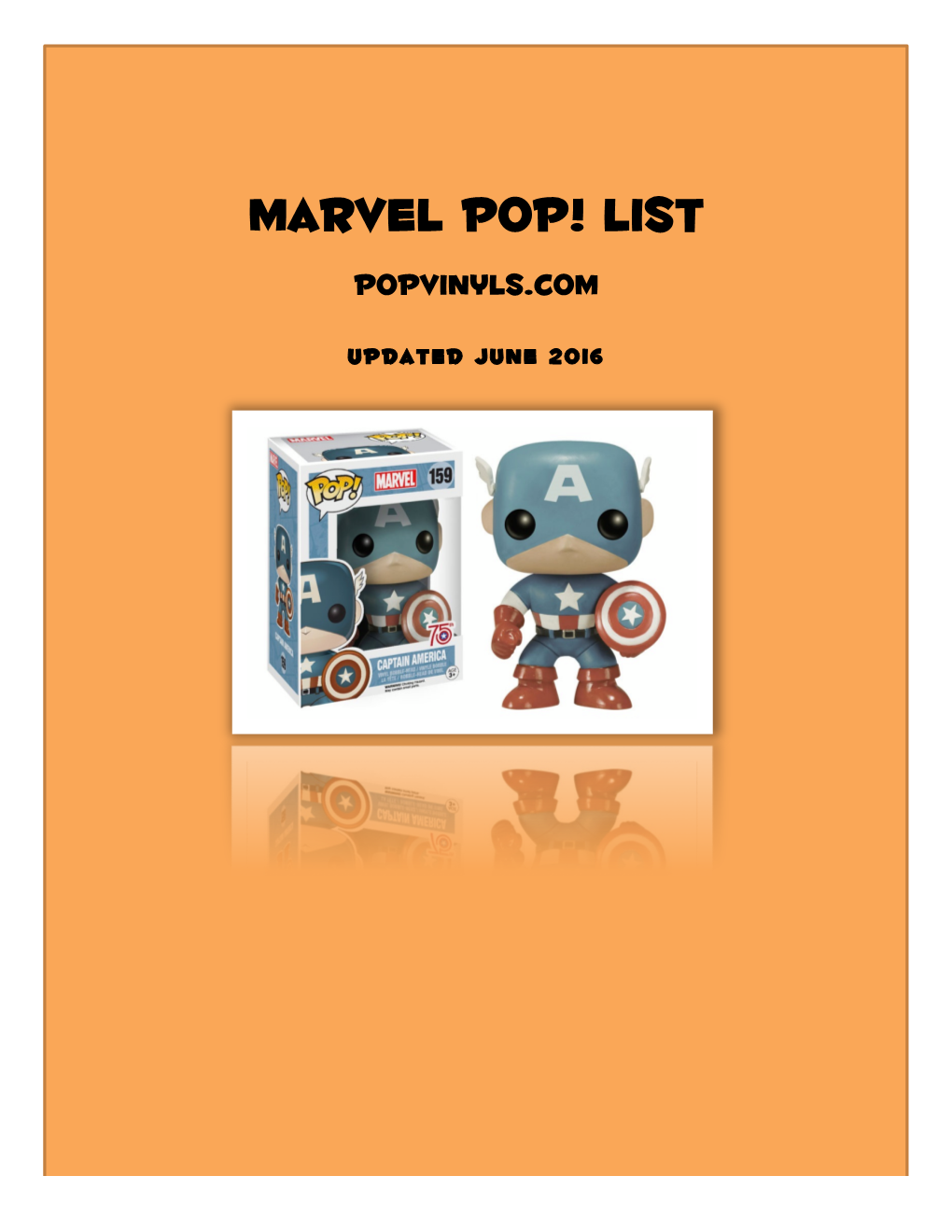 Marvel Pop! List Popvinyls.Com