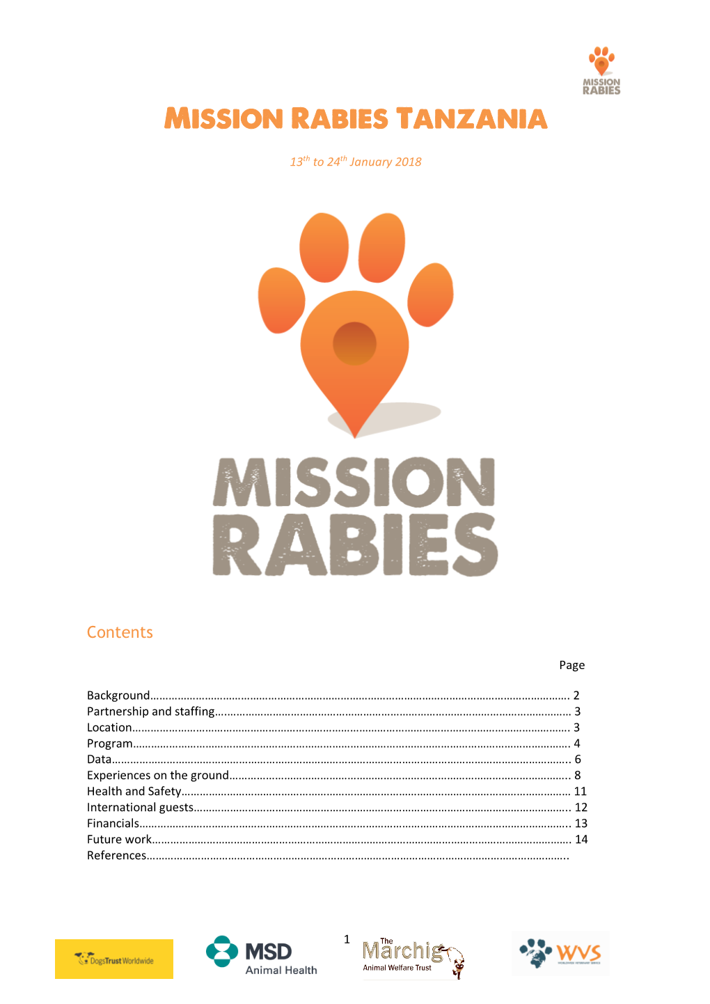 Mission Rabies Tanzania Report 2018