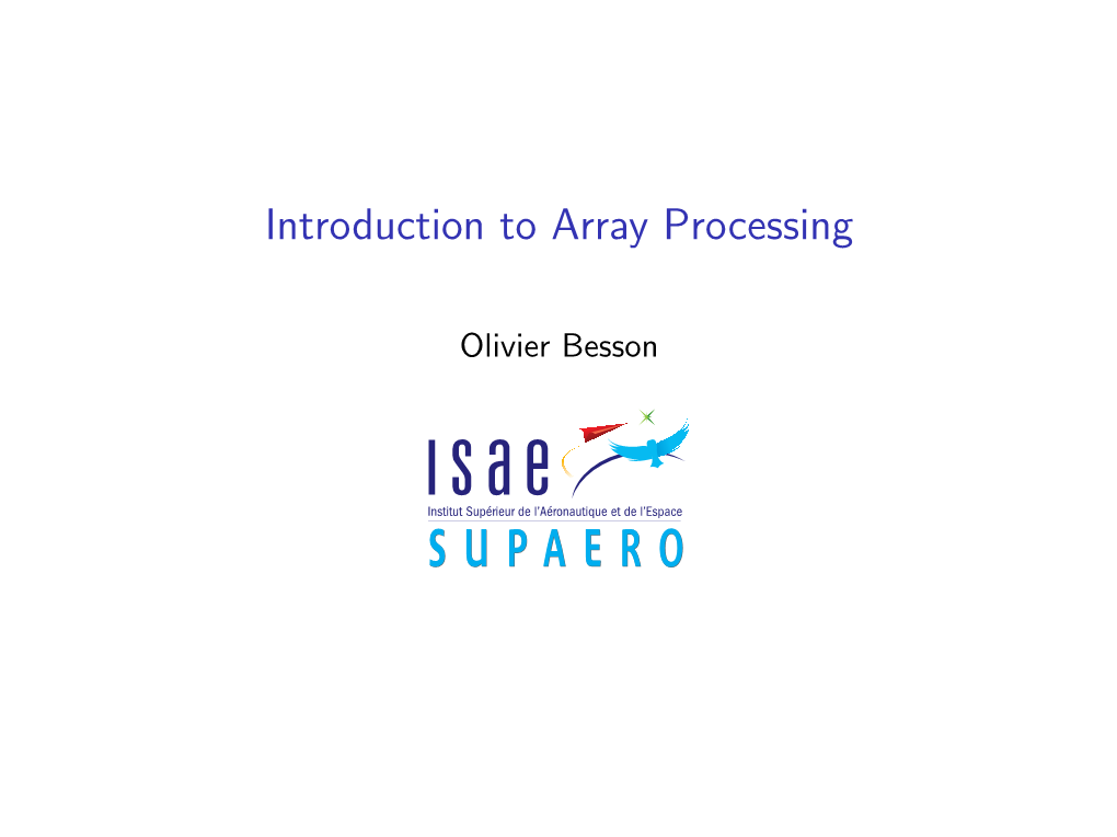 Introduction to Array Processing