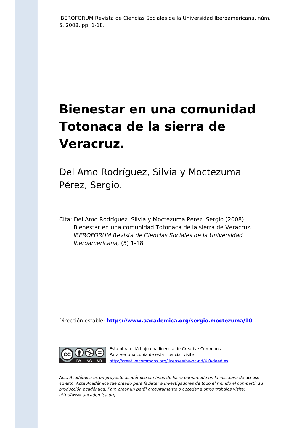 Bienestar En Una Comunidad Totonaca De La Sierra De Veracruz
