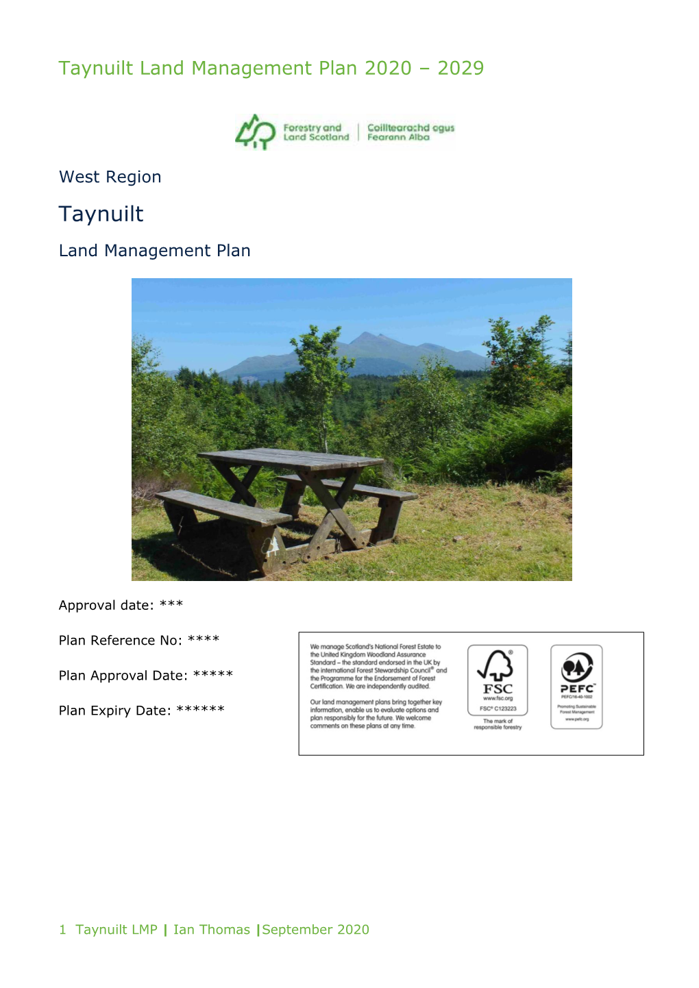 Taynuilt Land Management Plan 2020 – 2029