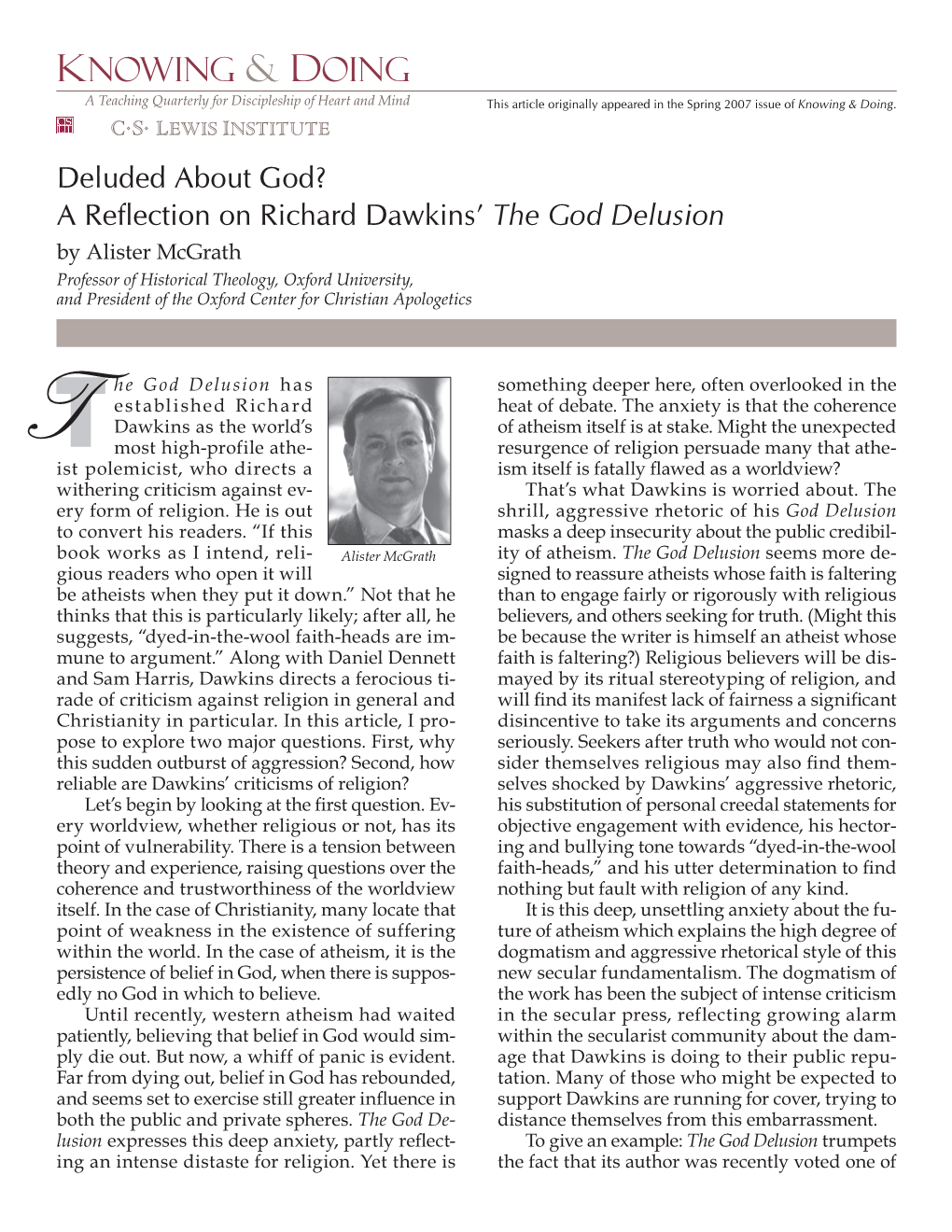 Deluded About God (Mcgrath)