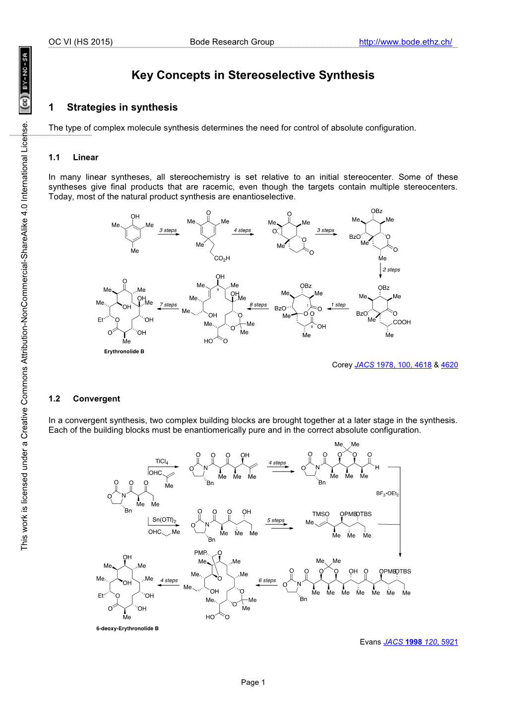 Key Concepts in Stereoselective Synthesis