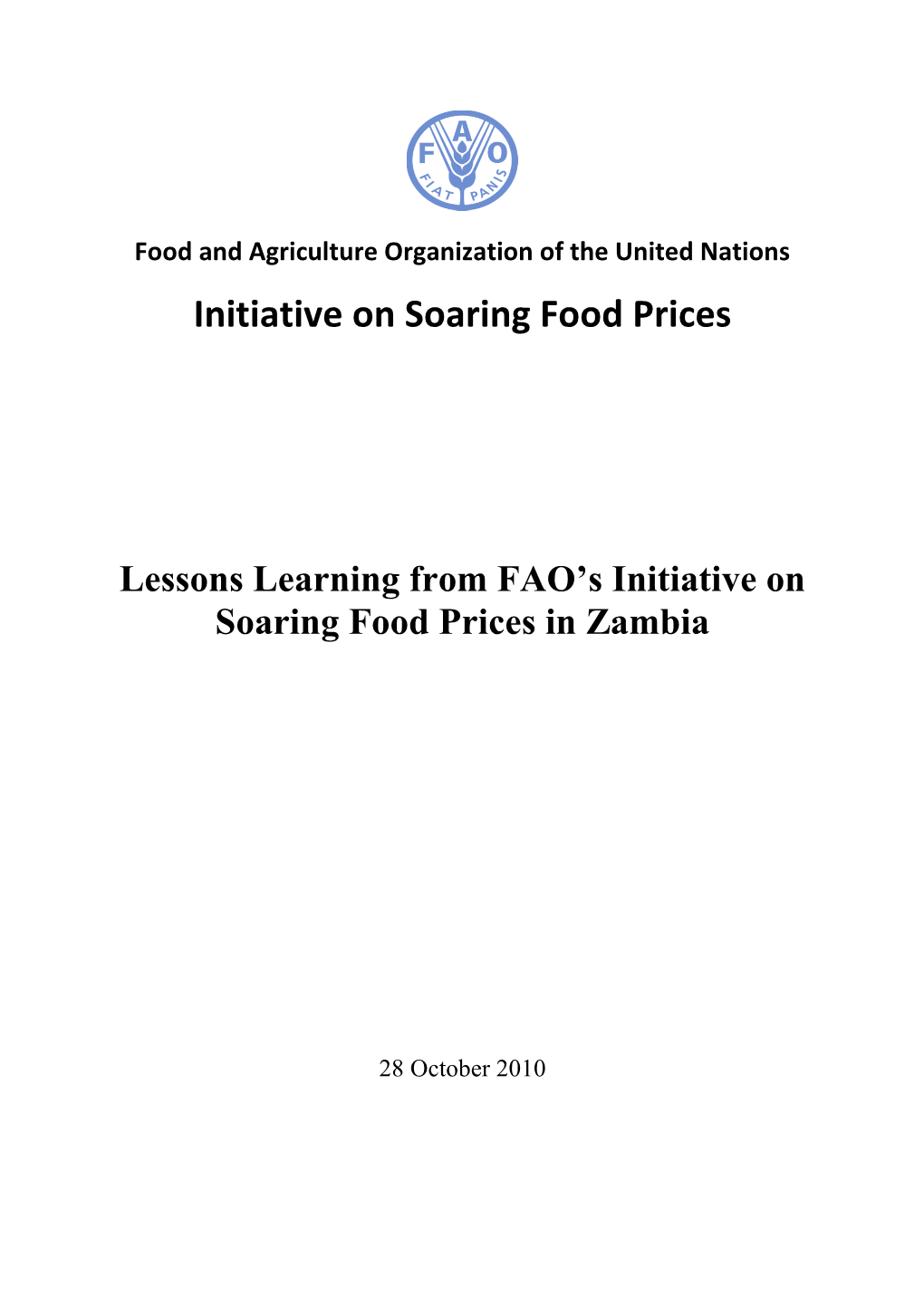 Initiative on Soaring Food Prices