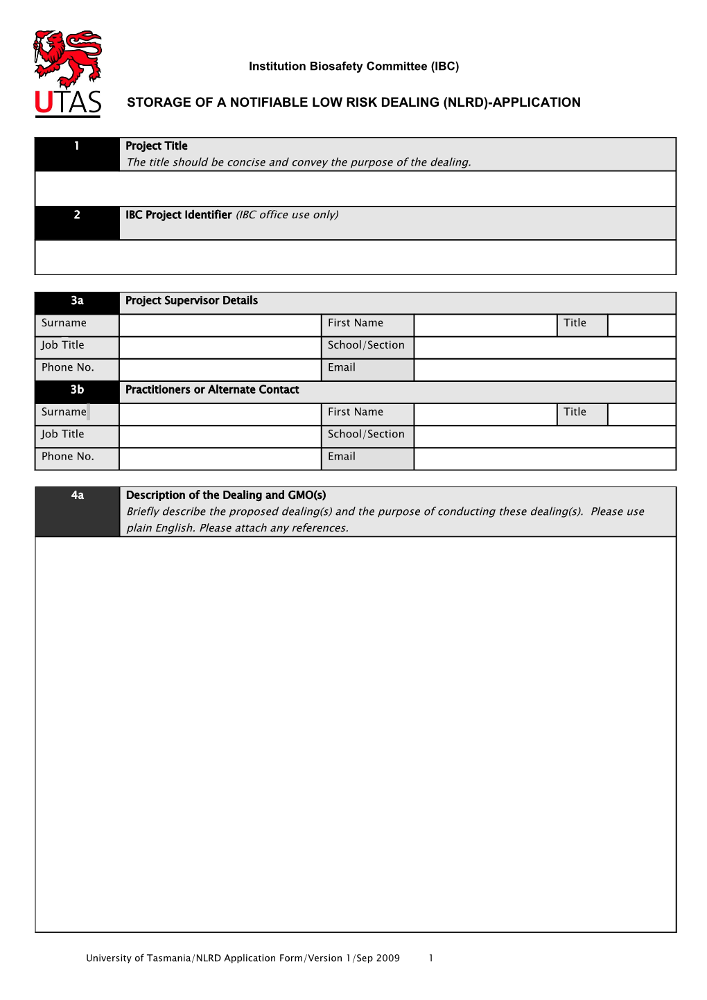 Institution Biosafety Committee (IBC)