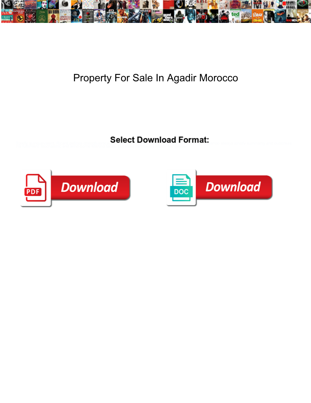 Property for Sale in Agadir Morocco