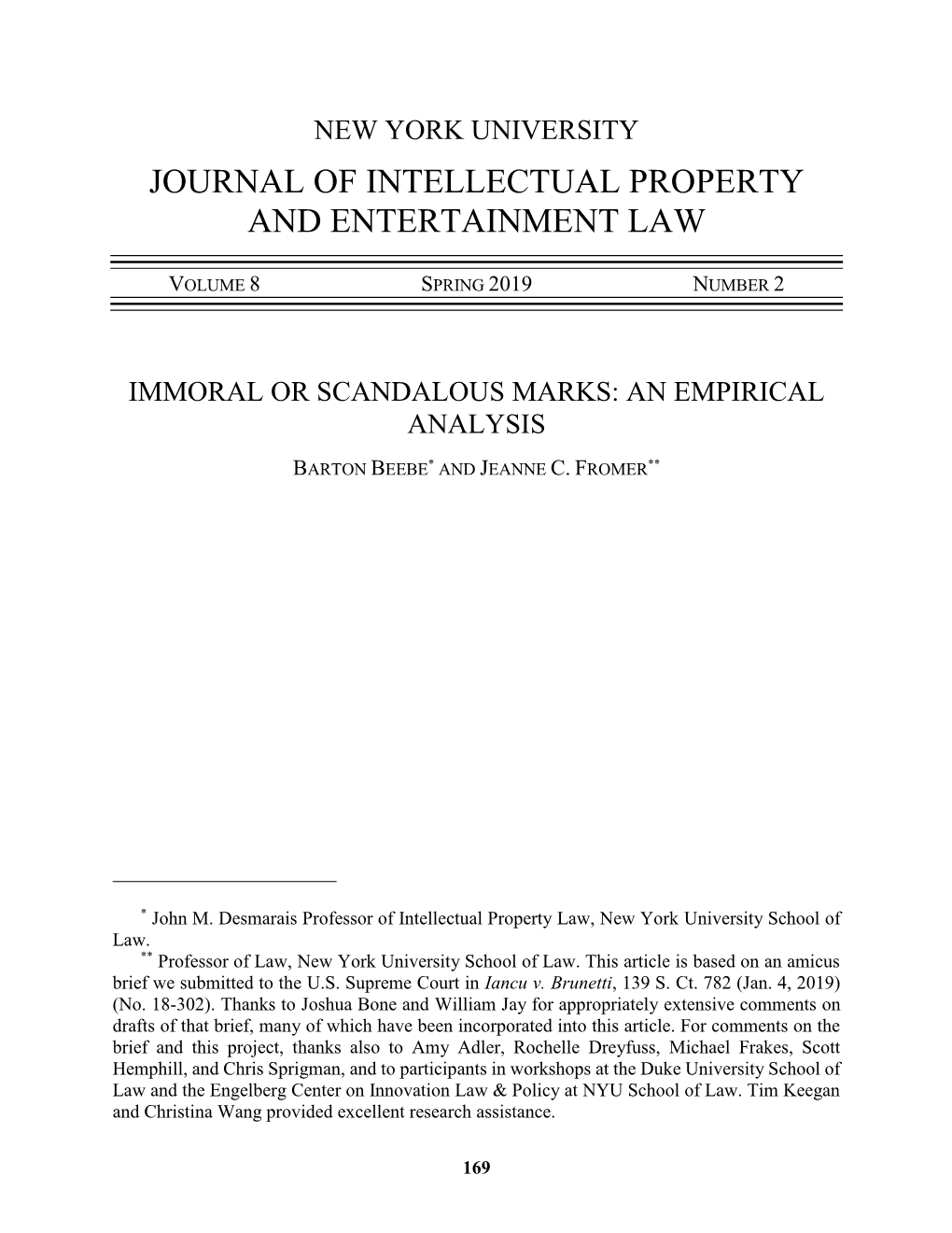 Journal of Intellectual Property and Entertainment Law