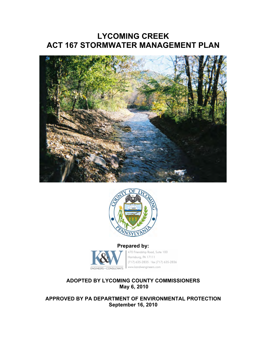 Lycoming Creek Act 167 Stormwater Management Plan