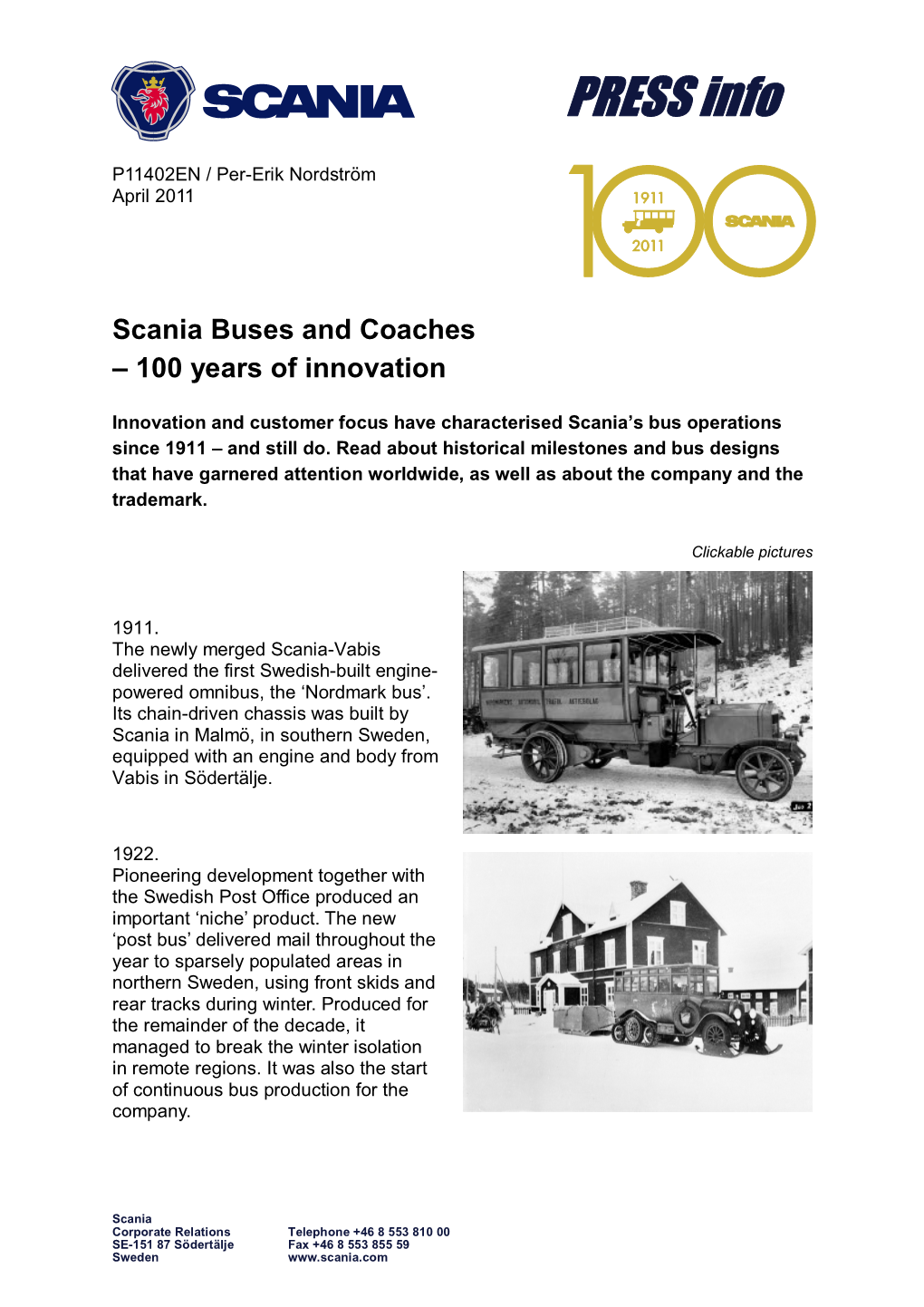 Scania Buses and Coaches – 100 Years of Innovation