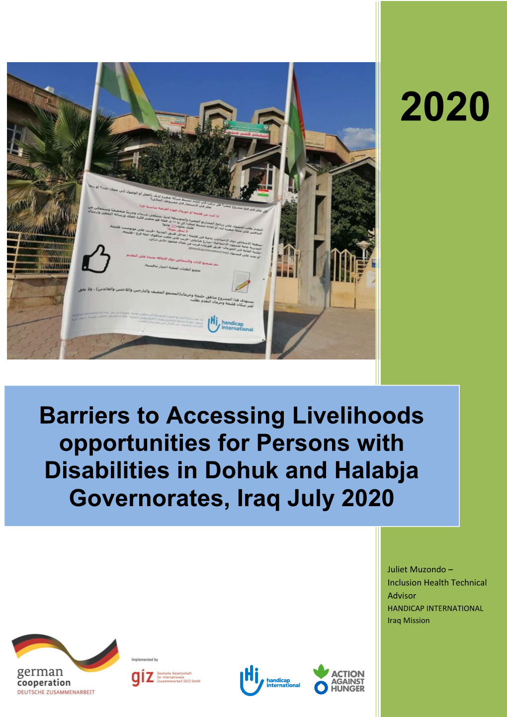Barriers to Accessing Livelihoods Opportunities for Persons with Disabilities in Dohuk and Halabja Governorates, Iraq July 2020