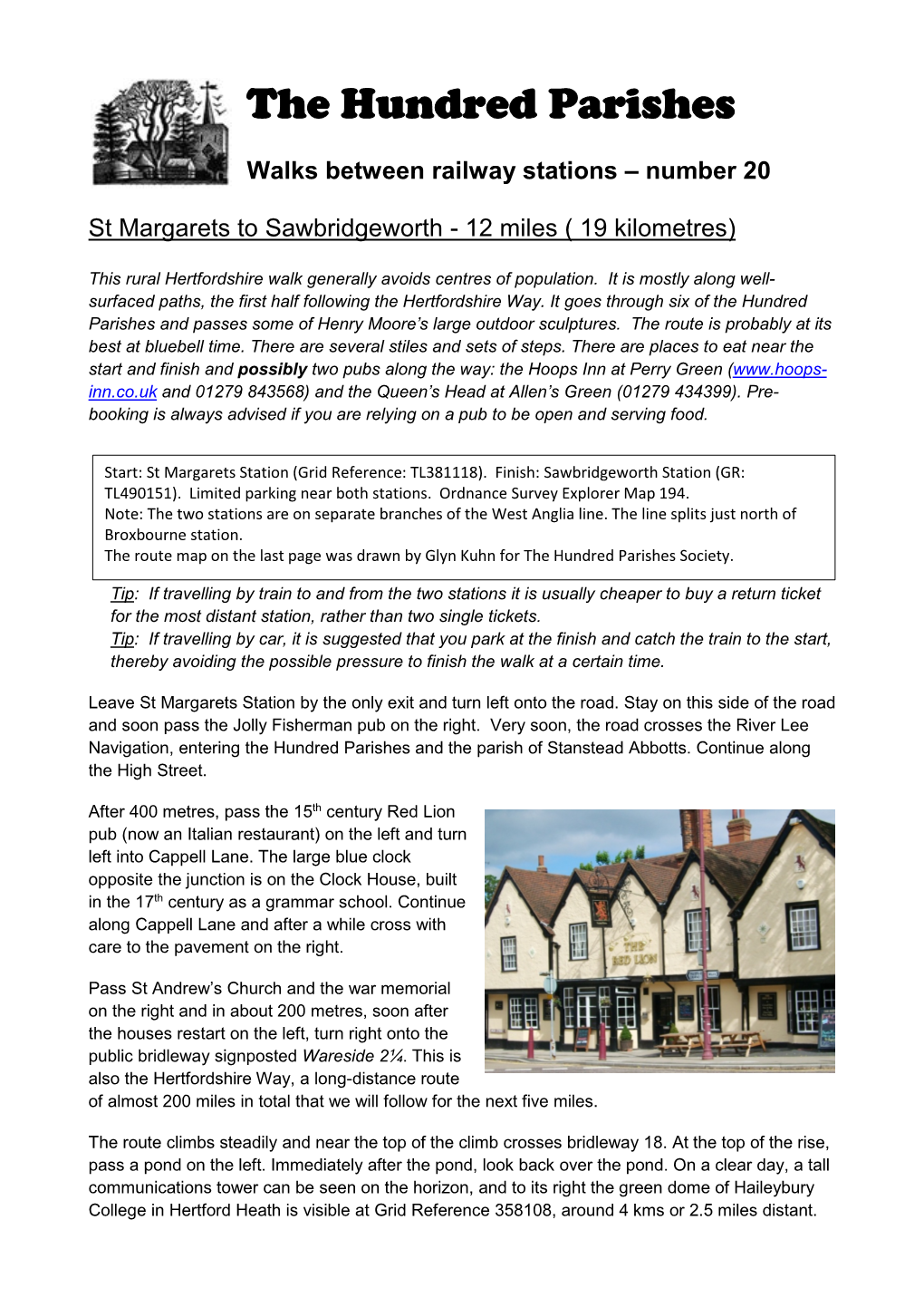 Number 20 St Margarets to Sawbridgeworth