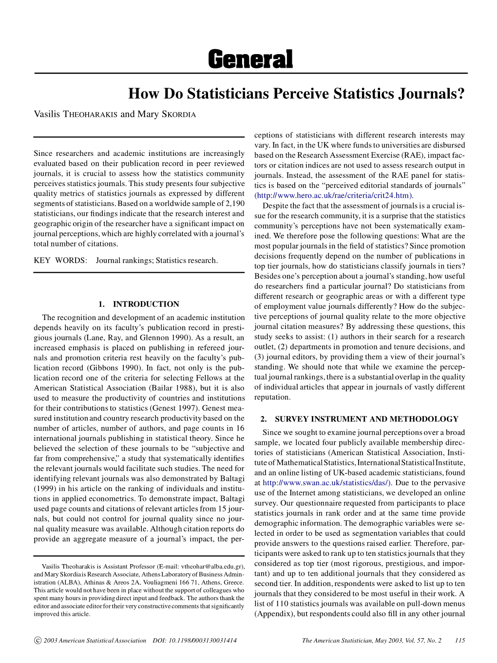 How Do Statisticians Perceive Statistics Journals?