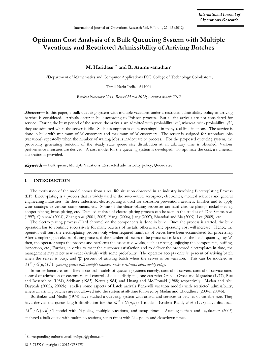 Optimum Cost Analysis of a Bulk Queueing System with Multiple Vacations and Restricted Admissibility of Arriving Batches