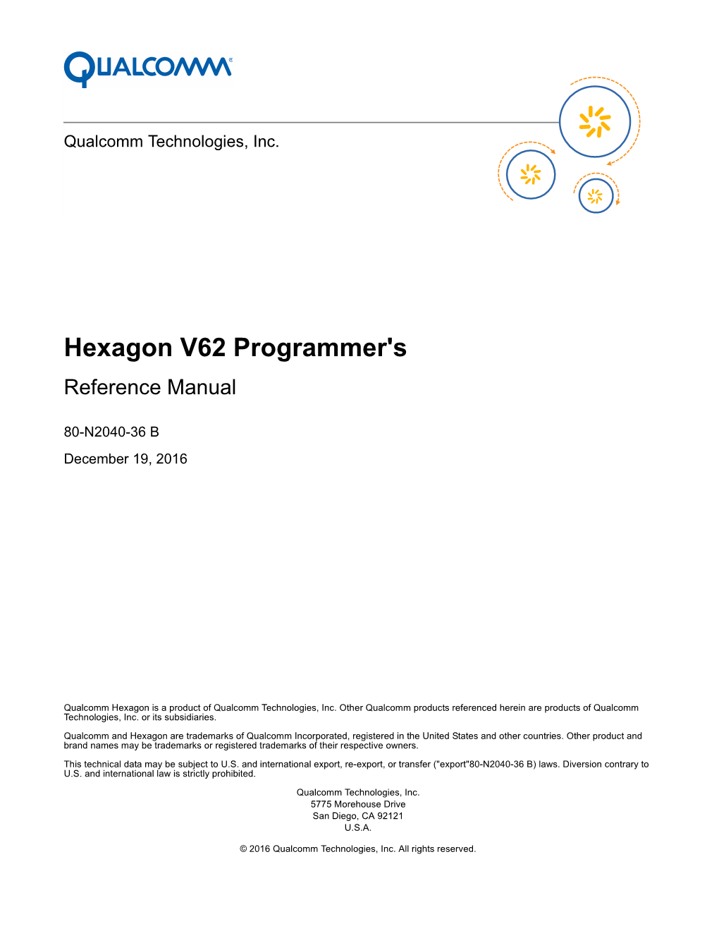 Hexagon V62 Programmer's Reference Manual