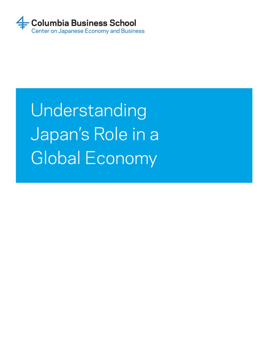 Understanding Japan's Role in a Global Economy