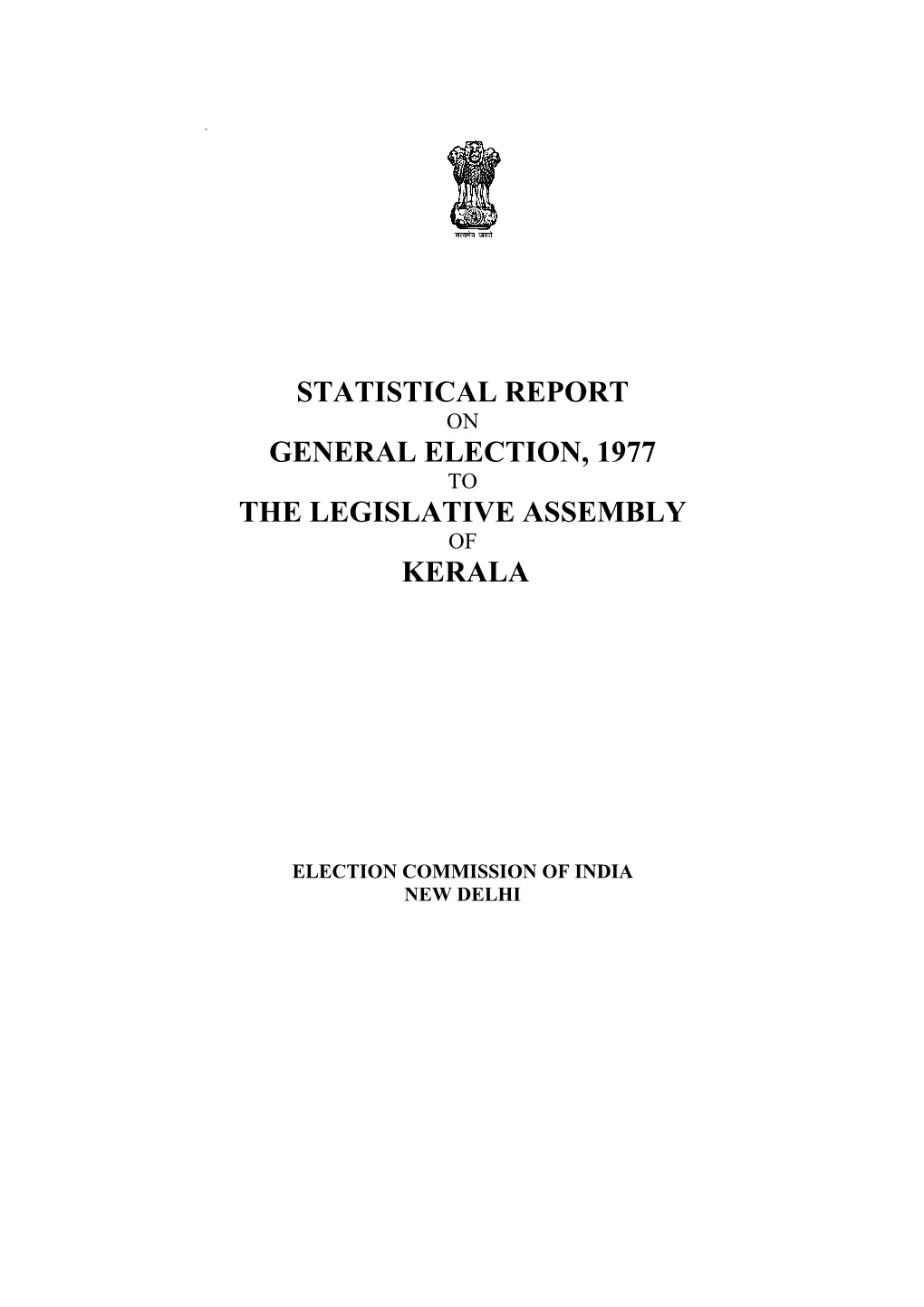 Statistical Report General Election, 1977 The