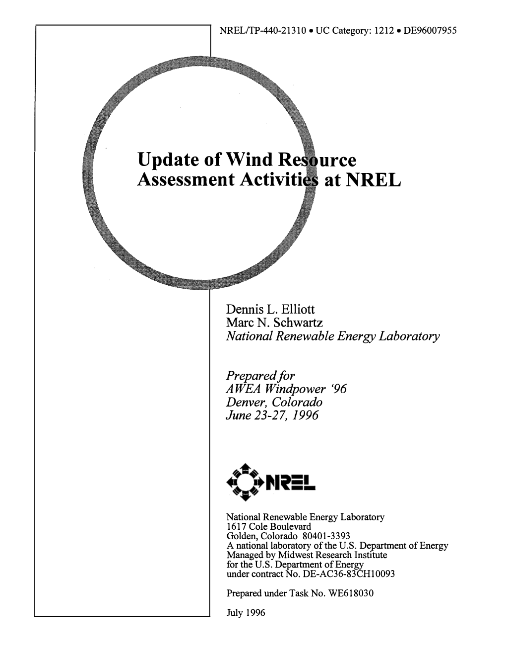 Update of Wind Resource Assessment Activities at NREL