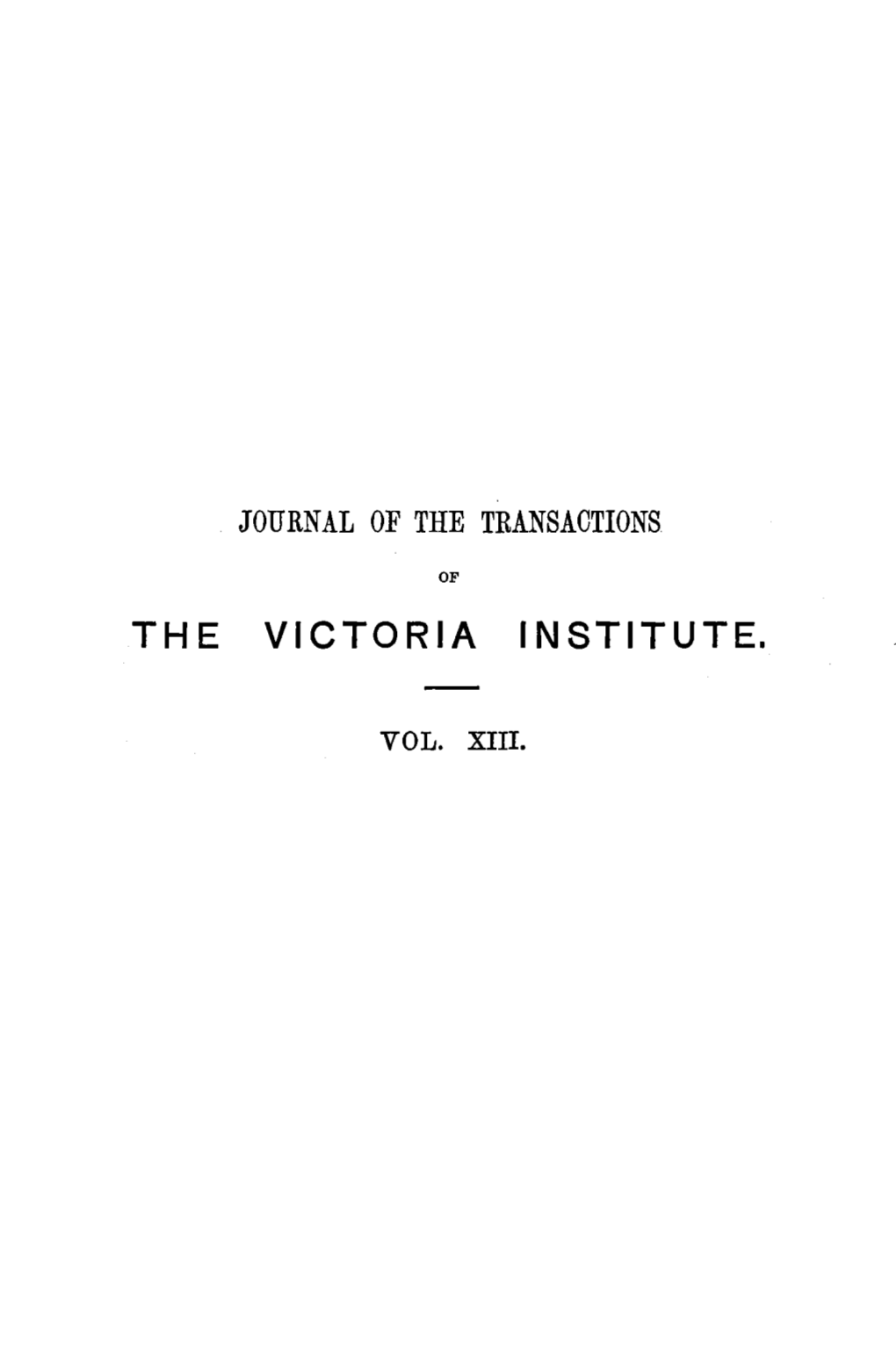 The Victoria Institute