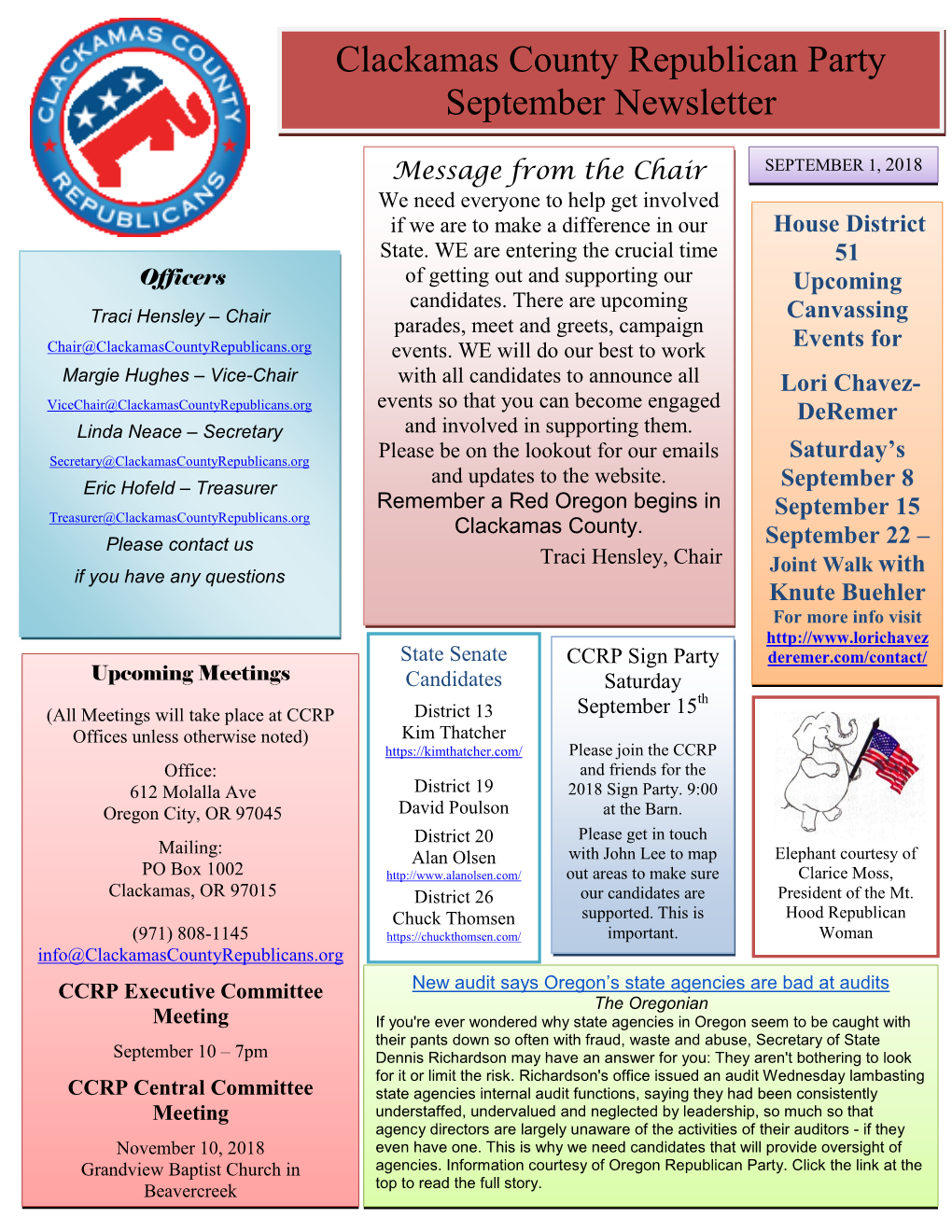 Clackamas County Republican Party Newsletter