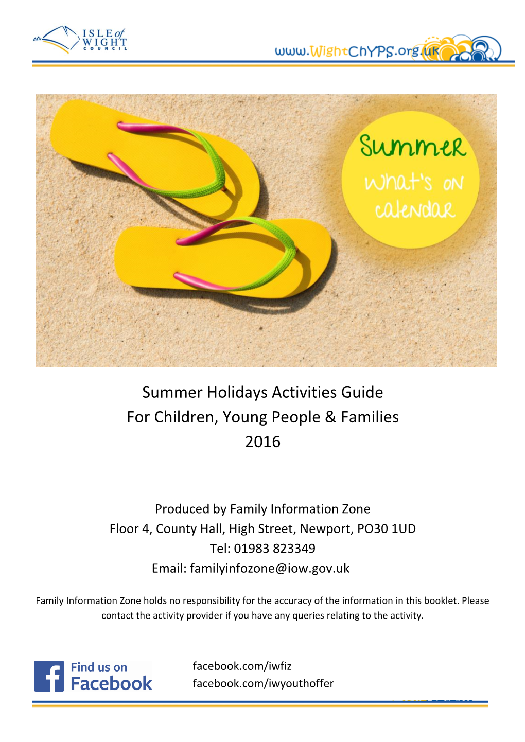 Summer Holidays Activities Guide for Children, Young People & Families